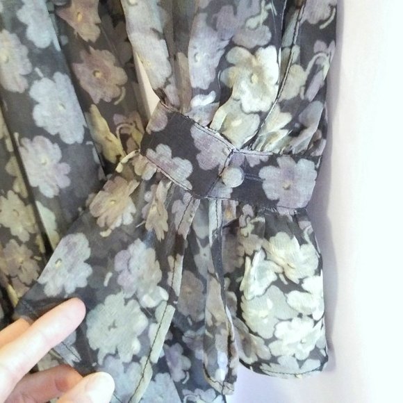 Diab'less Vintage Maxi Dress Floral Print Long Dress Green/Black Size 1 - Picture 11 of 12